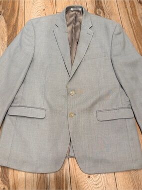 Chaps Light Gray Two-Button Sport Coat Blazer